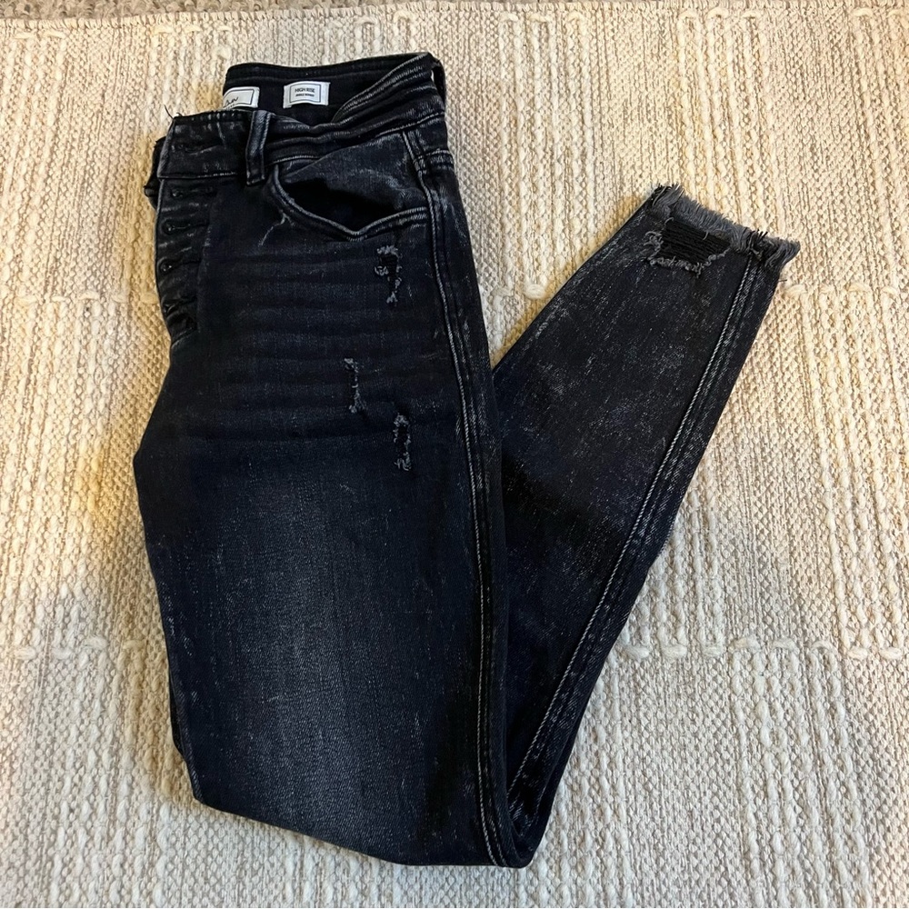 KanCan Distress Wash Black Jeans